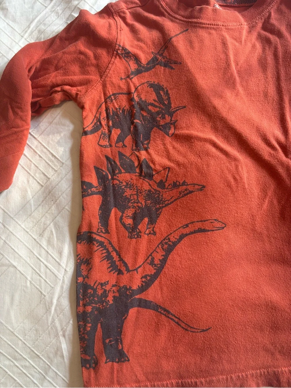 Carter's Long-Sleeve Rust Red Dinosaur Tee